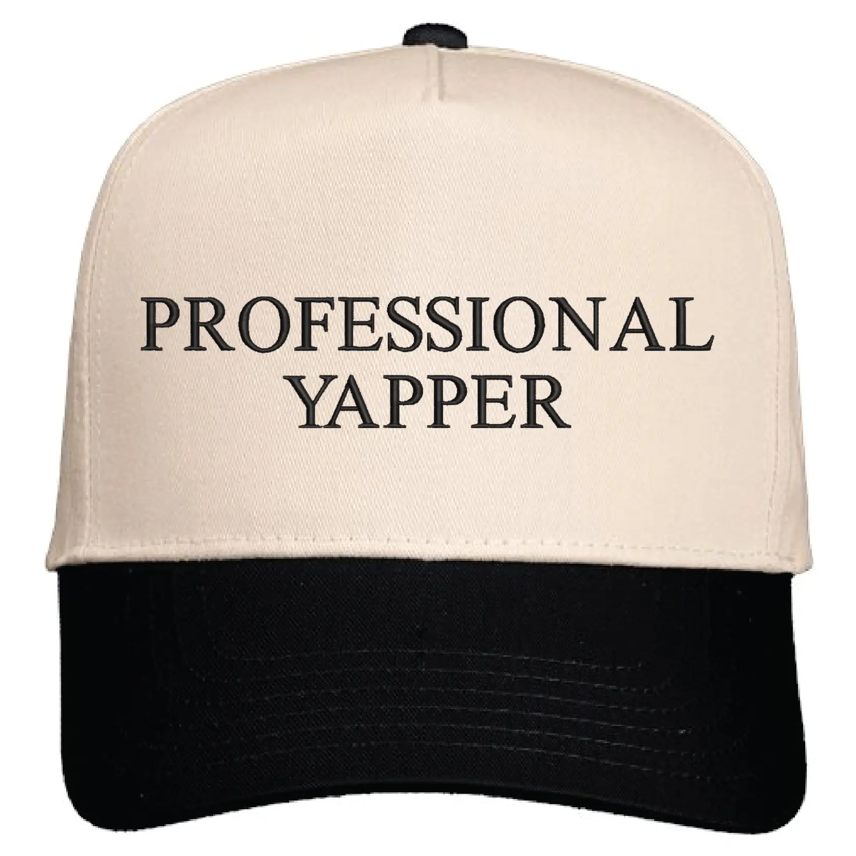 Professional Yapper Trucker Hat, Funny Embroidered Snapback Cap, Bold Red & White Flat Brim Hat, Loud Personality Gift
