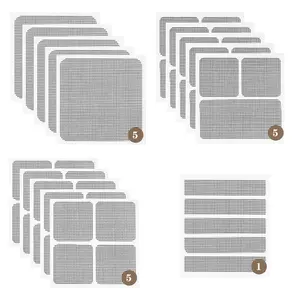 16 Sheets Window Screen Patches Repair Kit Black 4 Sizes Window Screen Repair Kit for Mesh Screen Door High-Strength Adhesive Fiberglass Quick Screen Repair Tape (Black 16 count)