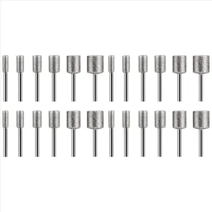 Stone Carving Set,24PCS Diamond Burr Bits for Stone Rocks Glass Ceramics Dremel Rotary Tools(4mm 5mm 6mm 8mm 10mm 12mm)