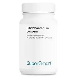 Supersmart - Bifidobacterium Longum (BB536) 6 Billion CFU per Day - Probiotics & Prebiotics Supplement | Non-GMO & Gluten Free - 60 DR Capsules