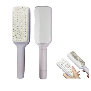 Self Cleaning Hair Brushes, Easy Clean Hair Brush with Retractable Bristles, Anti Static Massage Comb Brush for Effortless Hair Removal and Cleaning