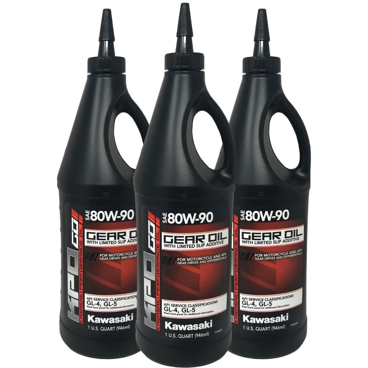 Kawasaki OEM KPO Gear Oil with Limited Slip  Quart K6103G-103-01Q - 3 Pack