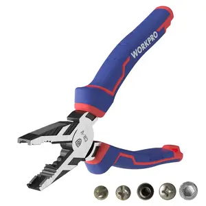 #Summervibes WORKPRO 8" Linesman PRO Screw Extractor Pliers(Combination Pliers) with Unique Non-slip Jaws, Stripped Screw Remover Tool, Lineman Plier for Quickly Removal of Damaged or Rusted Fasteners