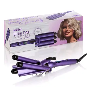 TrebleMaker 3-Barrel Waver, Professional Hair Waver for Quick Beach Waves & Voluminous Curls, Suitable for All Hair Types