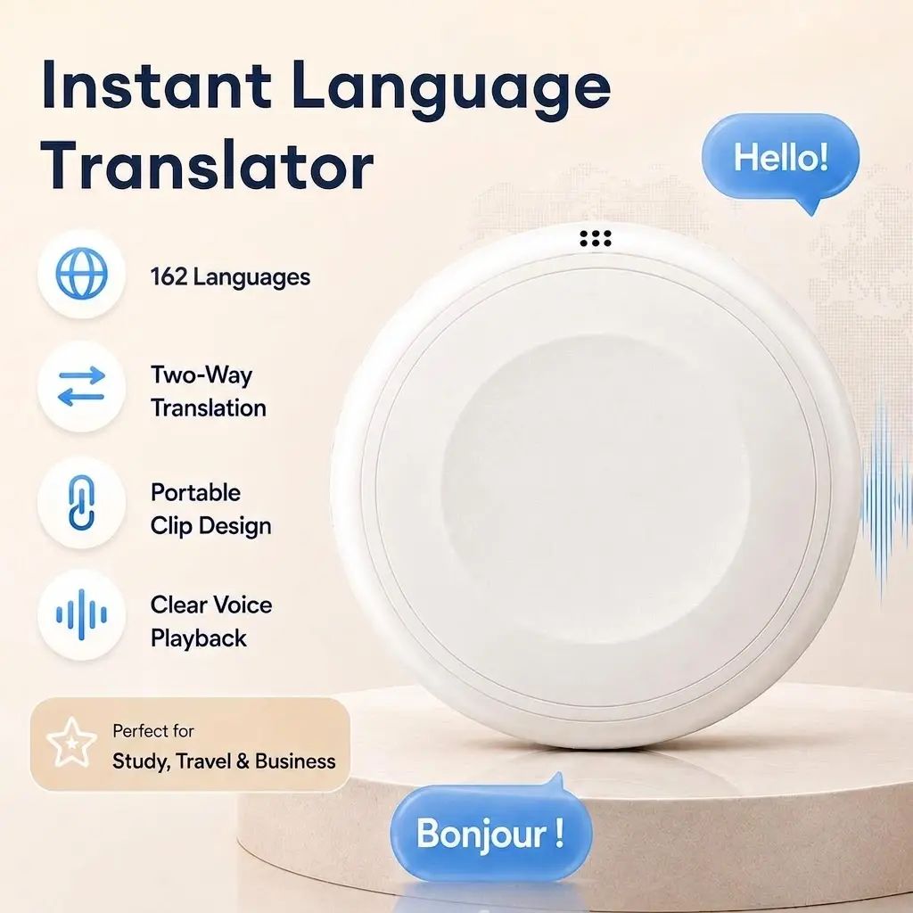TS1 Smart Translator & Learning Companion Speaker, Supports 162 Languages, AI Voice Interaction for Language Practice, Travel, Business & Family Learning, Portable Audio Companion for Kids & Adults,back to school,back to school haul