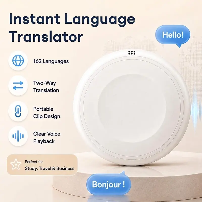 TS1 Multifunctional Portable Speaker - Unisex Youth Bluetooth Mobile Device, 162-Language Real-Time Translation, AI Voice Interaction for Language Practice, Travel Companion