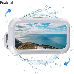 360 Rotating Waterproof Phone Holder, Popular Punch-Free Bathroom Wall Phone Rack, Clear Touch Screen Anti-Fog Phone Storage Case, stable installation & durable sealing effect, great for shower entertainment, bedroom lazy viewing, hotel daily use