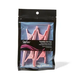 Salon Care Pink Traceless Hair Clip Set (4 Count)
