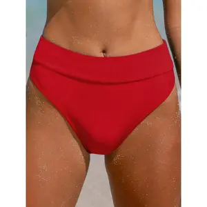 BERLOOK Red Fabric Bikini Set Surf Bottom - Quick-Dry Recycled Polyamide Blend Fabric, Secure Fit for Water Sports