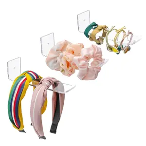 Acrylic Headband Holder Wall, 3 Pack Clear Hanging Headband Organizer Storage for Girls Women
