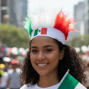 Mexico Soccer Fans Wig Props Crazy Football Fans Hairy Headband for Men Women Sport Party Cosplay