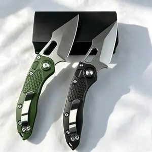 EDC Outdoor Portable Pocket Folding Knife with Button Lock and Non-Slip Handle, featuring a Sturdy and Durable Blade, Ideal for Camping and Outdoor Activities.
