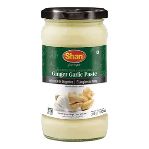 Shan Ginger Garlic Paste 10.93 oz (310g) - Traditional Taste Enhancing Cooking Paste from Fresh Ground Ginger and Garlic - Suitable for Vegetarians - Airtight Glass Jar