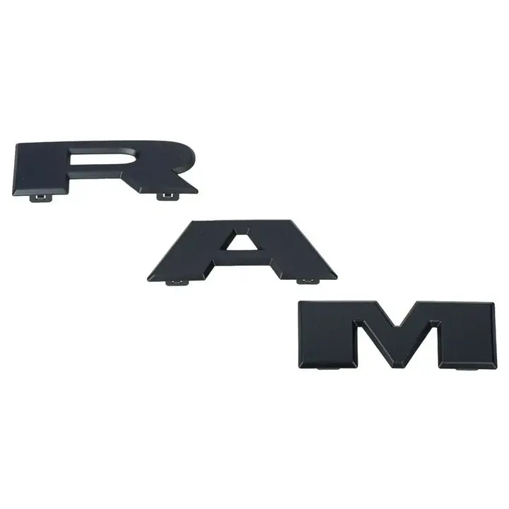 ABS Front Grille Emblem Badge - Brand-New Adhesive-Mount Auto Replacement Part for 2019-2024 RAM 1500, As Shown in Product Image