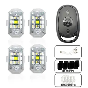 Strobe Lights Kit 2/4Pcs RGB Aircraft Rock Lights with Remote for Cars Trucks ATVs Motorcycles Greenish Spring