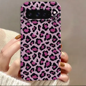 Pink Black Leopard Print Film Hard Phone Case Cover Protection Suitable for Google Pixel 9 Pro XL/9 Pro 5G/9/ 8 Pro/ 8/ 8A/ 7 Pro/ 7/ 7a/10/10 Pro/10 Pro XL, for Smartphone Cellphone Best Gift Birthday Gift Boy & Girl