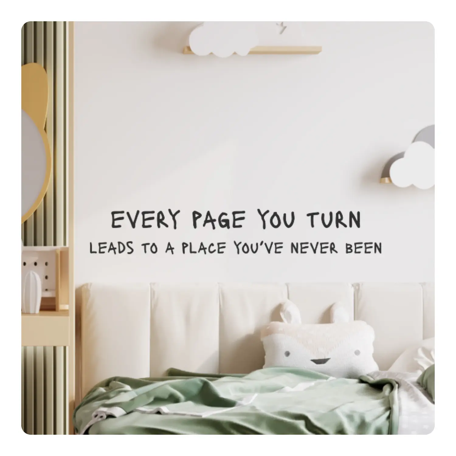My Vinyl Story "Every Page You Turn" Decorative Inspirational Quote Wall Decal Sticker - Removable Home Decor Gift for Classroom, Kids Room