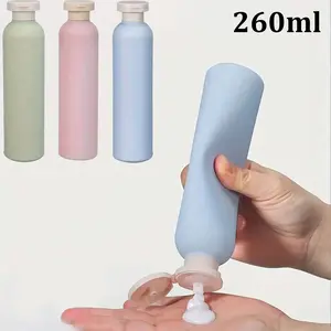 260ML Squeeze Bottle Travel Pack, Makeup, Reusable for Shampoo Conditioner Body Wash, Ideal for Vacation Bathroom Essentials