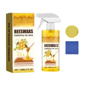 1 PCS Beeswax Wood Polish Spray Natural Style, Bees Wax Furniture Polish and Cleaner with Beeswax Essential Oil Wax, Wood Care for Shine and Surface Protection for Living Room, Kitchen, Furniture and Wood Floors