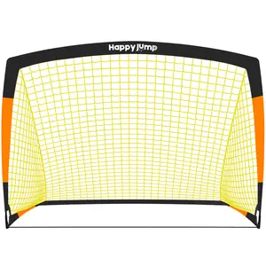 Happy Jump Portable Soccer Goal 7x5ft 5x3.6ft 4x3ft 3x2.2ft Pop up Soccer Net for Backyard Training, 1 Pack, Orange