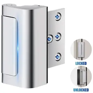 Sturdy 3-Inch Door Reinforcement Lock, 800lbs Force Capacity, Durable Childproof Design, Includes 8 Screws for Secure Installation, Door Security Lock