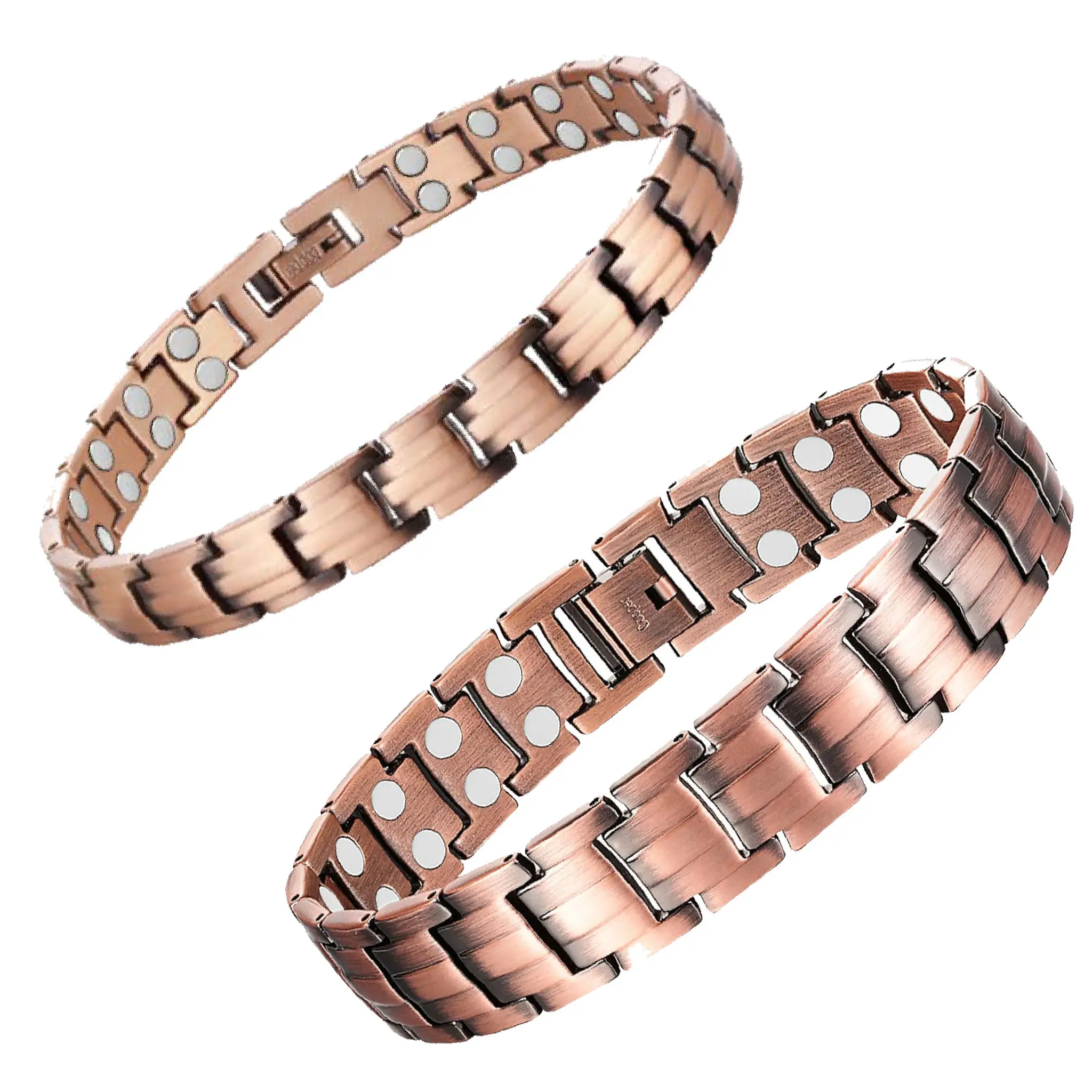 Feraco Unisex Magnetic Bracelet - 99.99% Solid Copper Jewelry with Double-Row 3500 Gauss Magnets, Adjustable Gift for Men and Women