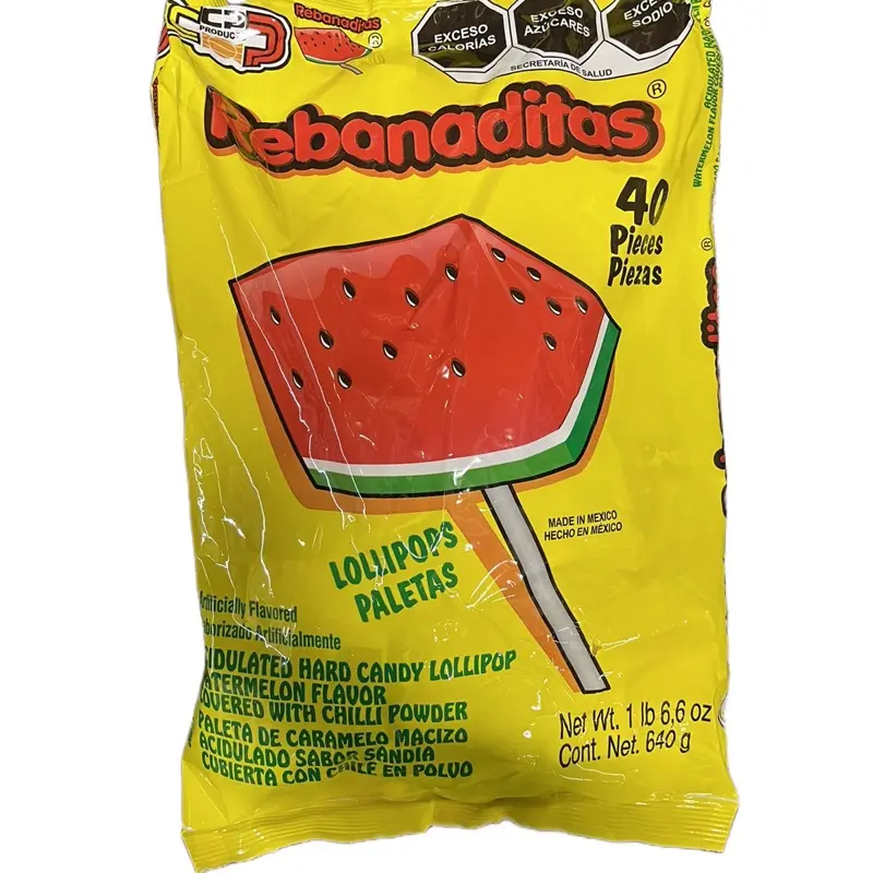 Rebanaditas Chili covered Watermelon lollipops 40 count