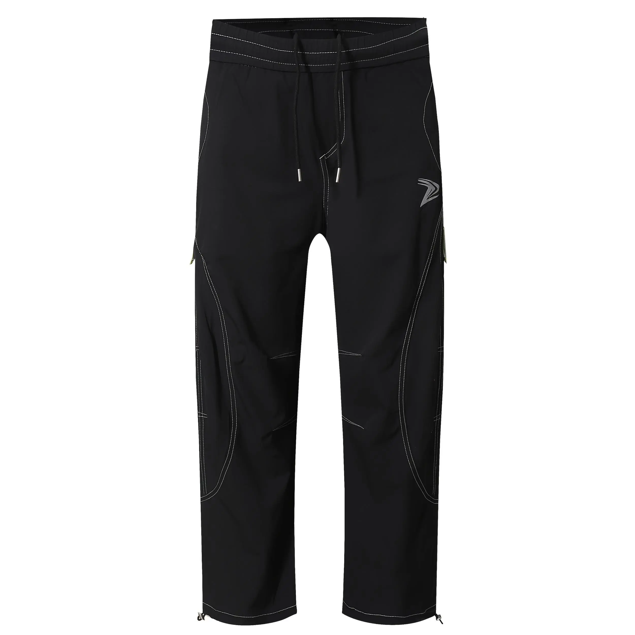 Male Nylon Outdoor Active Wear Pants - Loose-Straight Leg Fit, Slight Stretch, Drawstring Design, Climbing-Cycling Use, Hand Wash-Dry Clean Options