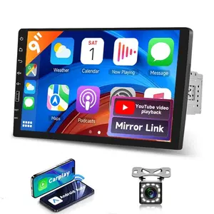 9 Inch Single Din Car Radio with Wireless CarPlay Android Auto, IPS Touch Screen Car Stereo support YouTube Mirror Link, FM AM Radio Bluetooth,SWC EQ Setting Car Multimedia Player with Backup Camera,SummerVibes fathersdaygift