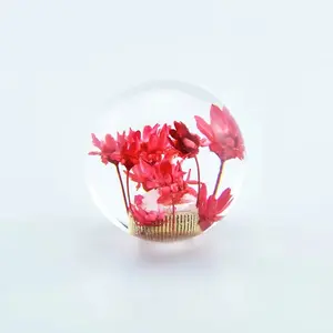 Blooming Clear Acrylic Shift Knob with Real Flowers Inside - Crystal Clear Design for Comfortable Shifting & Unique Car Interior Style