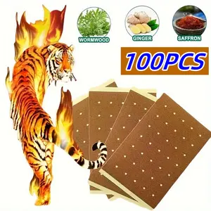 100Pcs Tiger Ultra‑Strength Adhesive Heat Patches –  Deep Heat Pain Relief Patch, Air‑Activated Muscle & Joint Therapy, 8‑Hour Disposable Warmers for Back, Neck, Knee, Cramps – Drug‑Free Relief