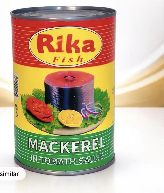 Rika Fish Mackerel in Tomato Sauce - 14 oz Can with Fresh Tomatoes, Onions, and Lemon