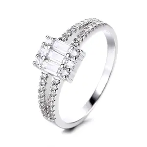 Sterling Silver Multi-Cut Engagement Ring with crystals from Swarovski