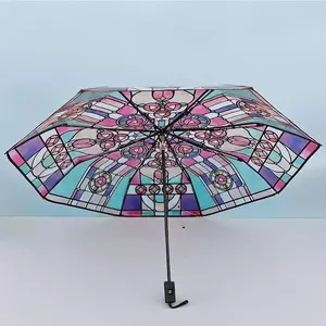 transparent vintage parasol umbrella, cute automatic folding umbrella totes umbrellas automatic open and close collapsible rain umbrella for women, compact eezy unique aesthetic umbrella for girl