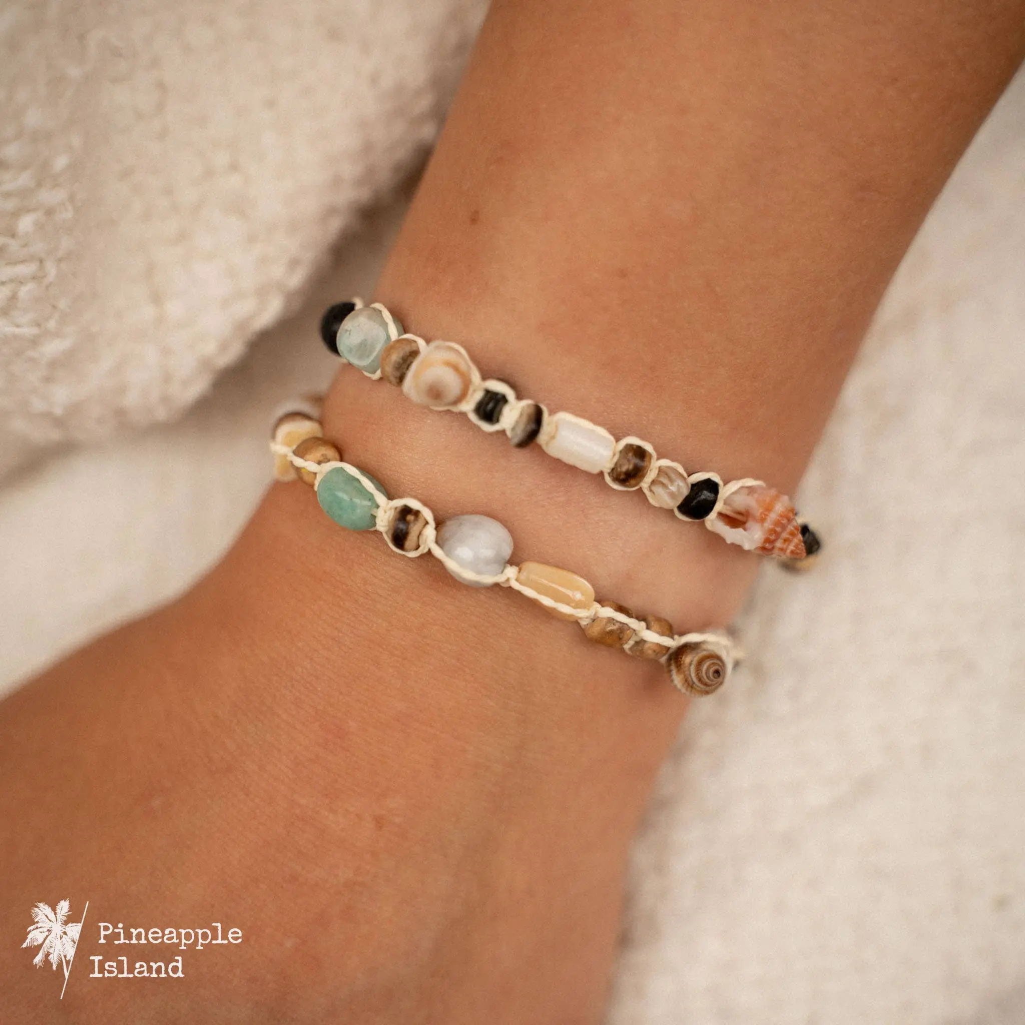 Nixie Beaded Seed Bracelet, Surf Bracelet by Pineapple Isand: Natural