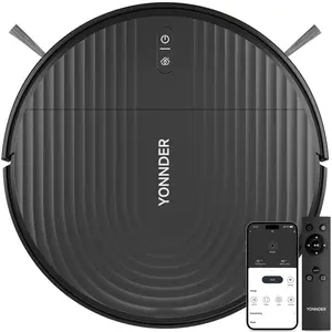 YONNDER Robot Vacuum, 140min Runtime, For Pet Hair/Hard Floor/Carpet, Voice/APP/Remote Control, Auto-Recharge, Scheduling, Anti-collision, R1 robot  vacuum cleaner