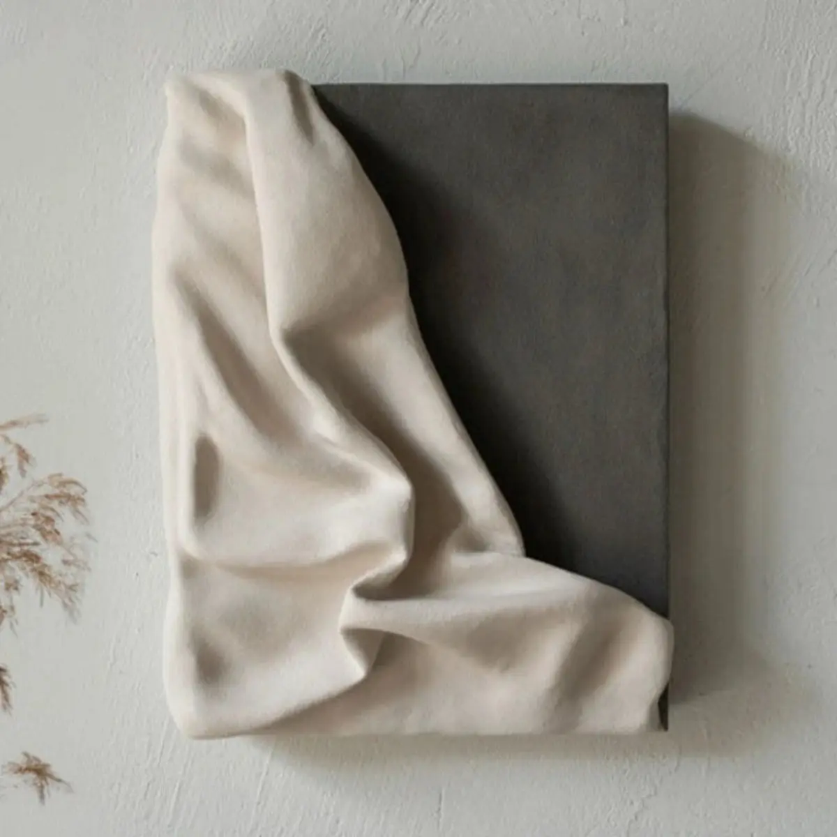3D Resin Wall Sculpture - Monolith Cascade, Minimalist Plaster-Effect Home Decor Wall Art