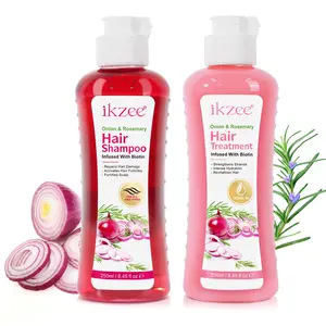 Ikzee Onion Biotin & Rosemary Shampoo & Conditioner Set, Suitable for All Hair Types, Promotes Hair Growth, Nourishing Formula