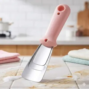 Frost Removal Tool for Mini Fridge Titanium Coated Anti-Slip Ergonomic Handle Wall Guard Design Safe Non-Scratch Efficient Ice Scraper Defroster Refrigerator Accessories for Dorm Home Use