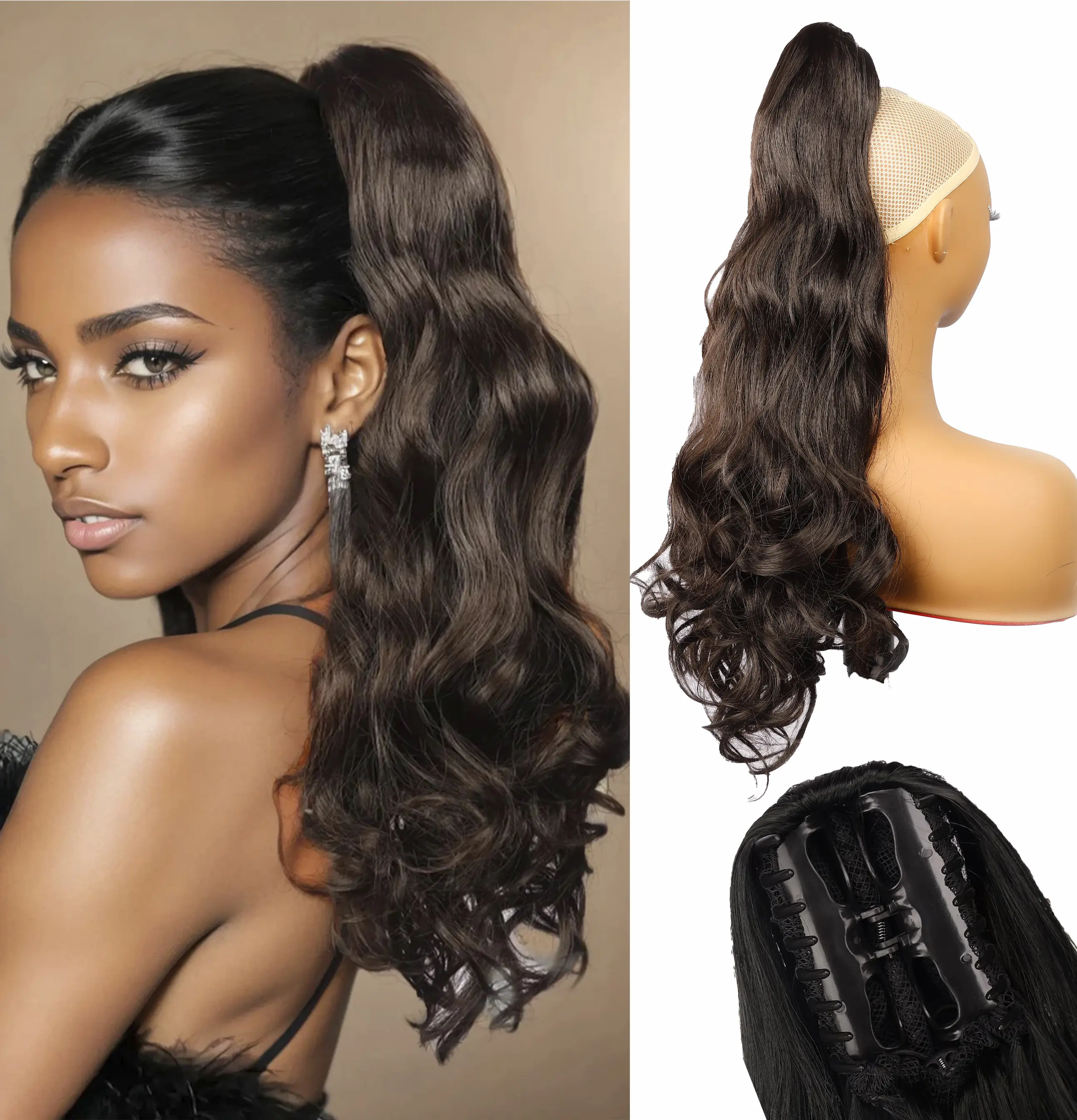 TwiceBeauty Ponytail Extension 24 Inch Claw Clip Ponytail  display picture 2