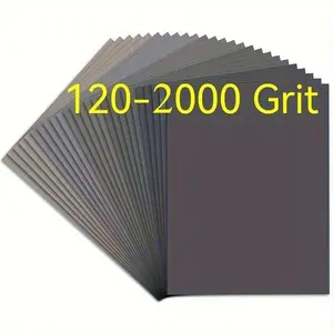 A set of 120 to 2000 grit sandpapers (mixed dry and wet use), with anti-slip finger cots, suitable for woodworking sanding. The sand grains are fine and ideal for wood product processing.