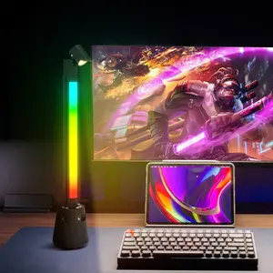 Smart LED Ambient Light Strip, syncs with music rhythm, 360° rotatable lamp head, multiple gradient light effects and high-fidelity sound. Ideal for creating atmospheric lighting in parties, gaming rooms and bedrooms (Single Pack / Double Pack）