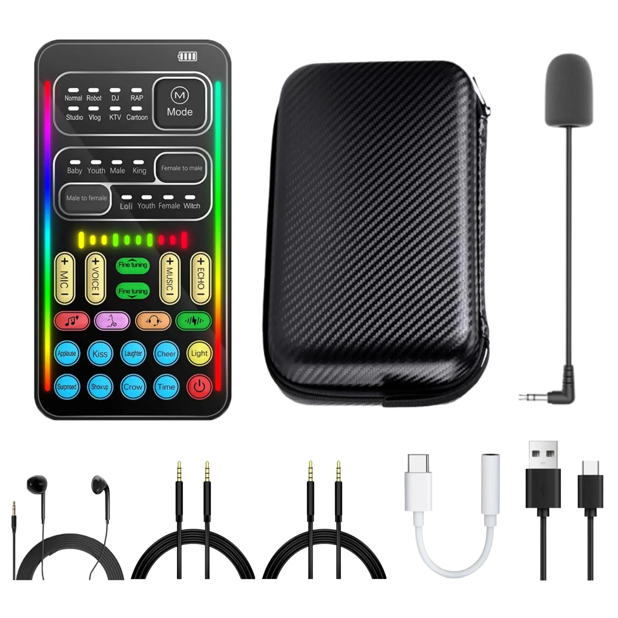 i9 Real-Time Voice Changer with Sound Card – 8 Voice Effects, Full