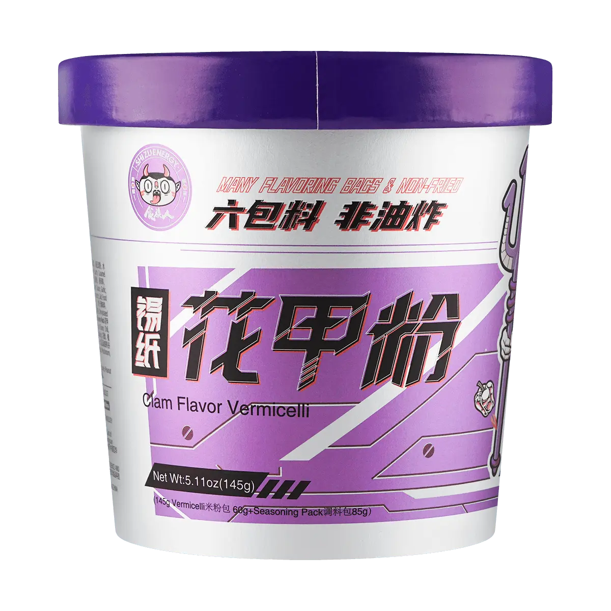 SHIZUREN Instant Clam Rice Noodles Bowl 145g - Viral TikTok Food, Spicy & Savory Flavor