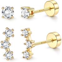 14K Gold Plated-CZ/Set 2