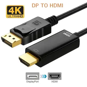 DisplayPort to HDMI Digital Cable Connector Adapter, Audio Video Support for Computer, HDTV, Projector, 1080P 60Hz