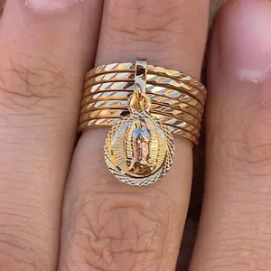 Virgin Mary Semanario Ring Jewelry Copper Gifts Religious For Womens and Mens