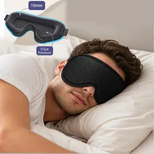 3D Deep Contoured Eye Cover for Sleeping, Adjustable Sleep Mask with Nose Pad, Ideal Eye Cover Mask for Sleeping, Yoga, Traveling