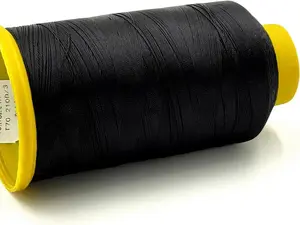 1500 Yards Bonded Nylon Heavy Duty Thread # 69 T70 Size 210D/3 for Sewing Leather;Weaving Hair;Upholstery and Beading Color Black