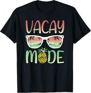 Women's 100% Cotton Round Neck Short-Sleeve T-Shirt - Comfortable Well-Fit Garment with Tropical Ananas Sunglasses Print, Breathable Fabric Shirts for Summer Outdoor Beach Casual Wear